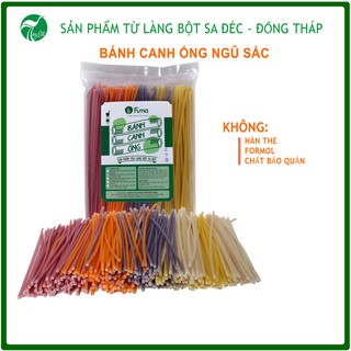 Bánh canh ống màu ngũ sắc 500g với 100% màu từ rau củ quả tự nhiên