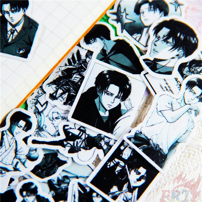 50 Miếng dán hình nhân vật Levi anime Attack On Titan 2-3cm thích hợp trang trí album nhật ký DIY Q-1