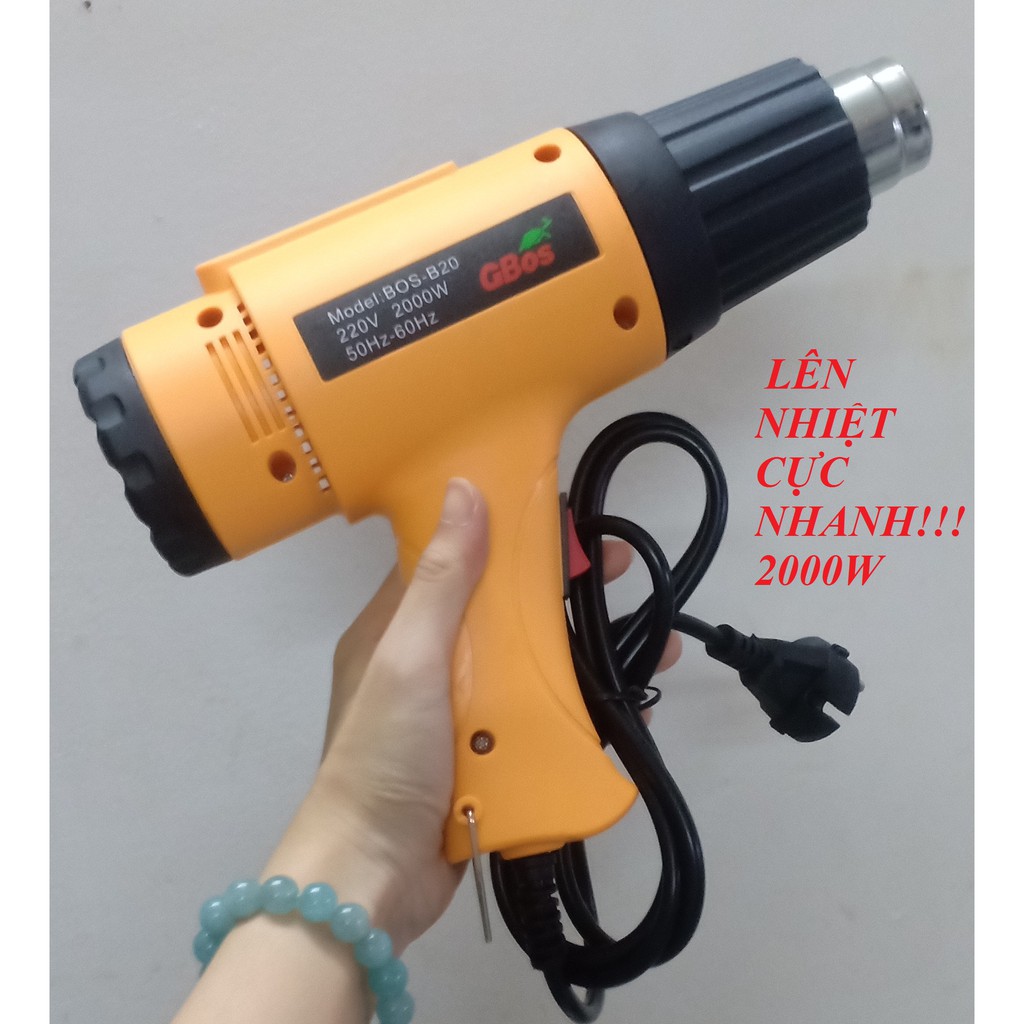 [GIÁ SHOCK] máy khò 2000W CHÍNH HÃNGmáy sấy nhiệt-máy khò GBOS-máy thổi khí nóng- MÁY KHÒ MÀNG CO