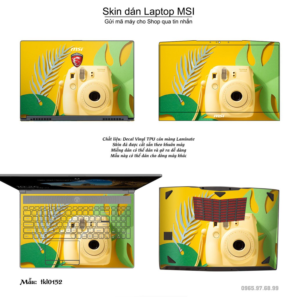 Skin dán Laptop MSI in hình thiết kế nhiều mẫu 4 (inbox mã máy cho Shop)