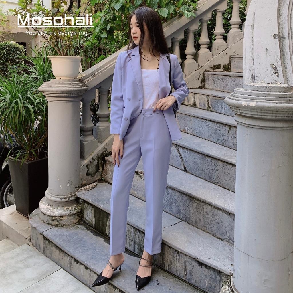 Set vest nữ,áo vest nữ Annas phong cách cơ bản trẻ trung năng động thiết kế MOSOHALI (áo vest + quần âu) | BigBuy360 - bigbuy360.vn