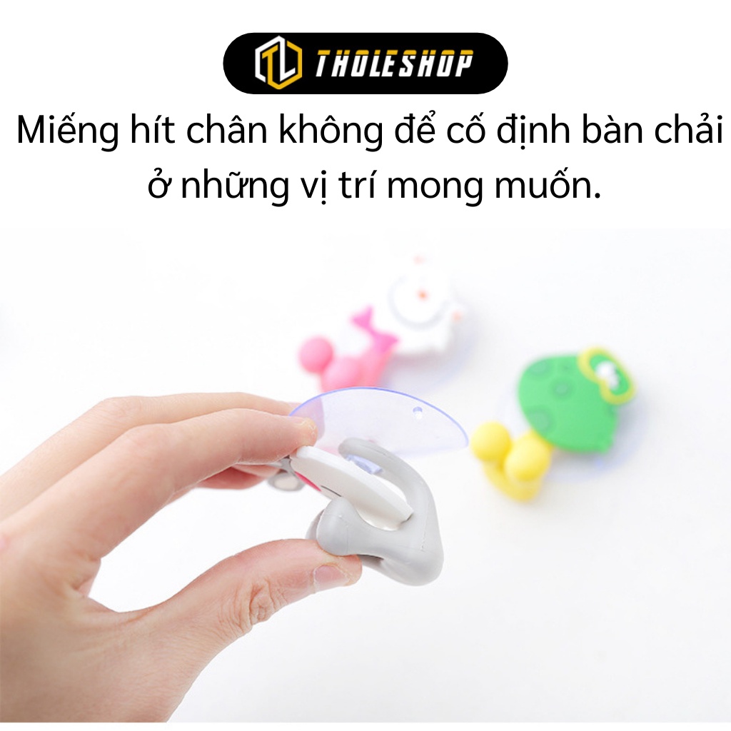 Kẹp Bàn Chải - Móc Treo Bàn Chải Đánh Răng Dán Tường Hút Chân Không Hình Thú 3590