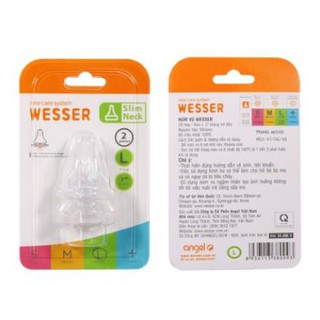 Wesser- Núm Vú Cổ Hẹp Vỉ 2 Cái SIÊU MỀN
