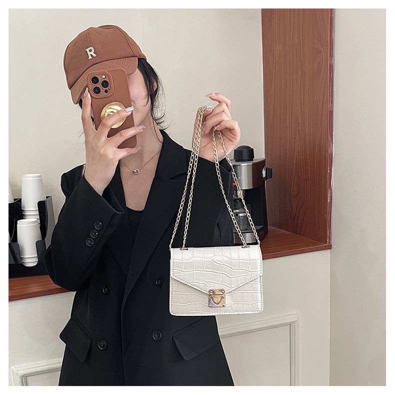 Túi xách JASMIN NOIR họa tiết da cá sấu thời trang cho nữ