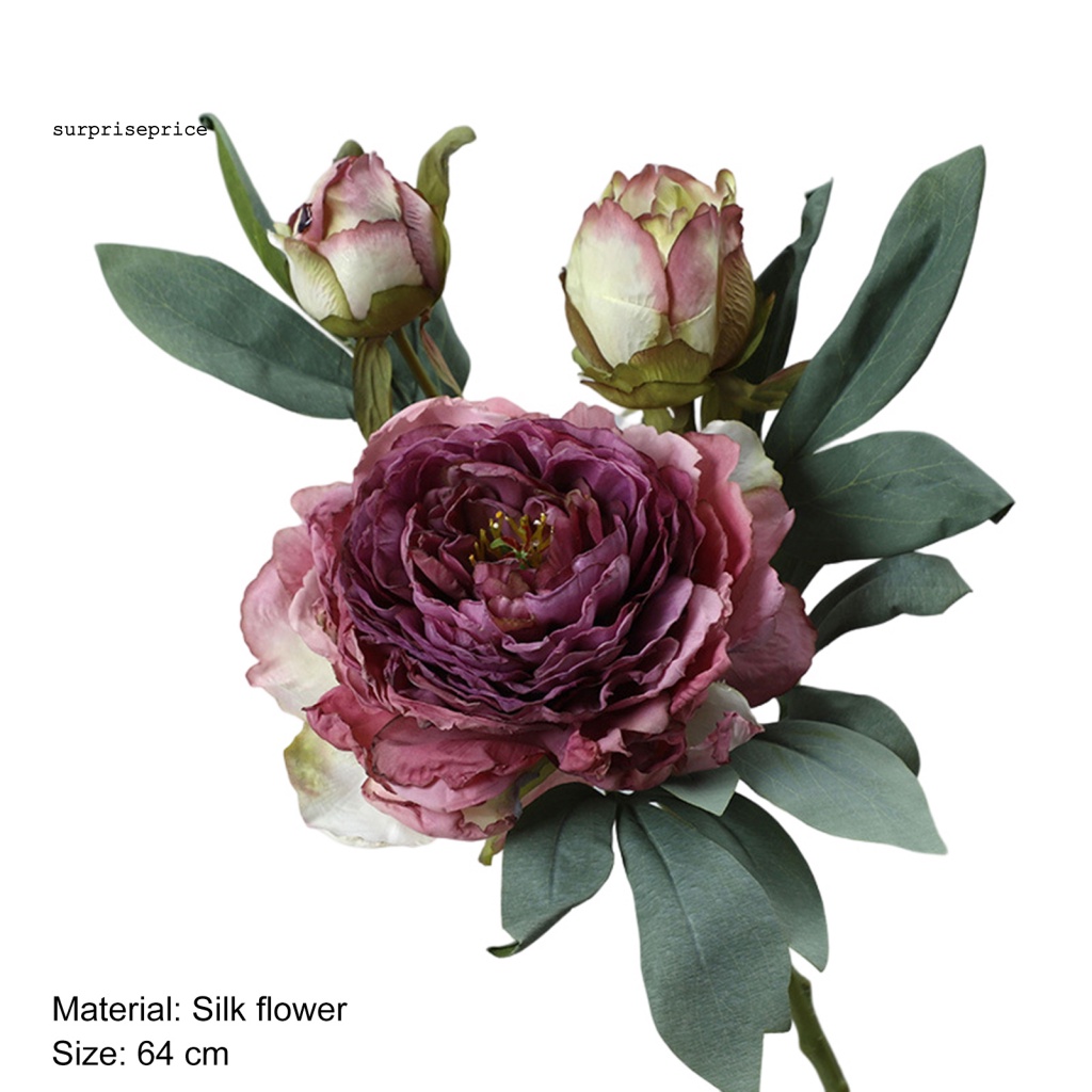 Bó Hoa Mẫu Đơn Nhân Tạo Không Phai Màu Có Thể Tái Sử Dụng Trang Trí Nhà Cửa /