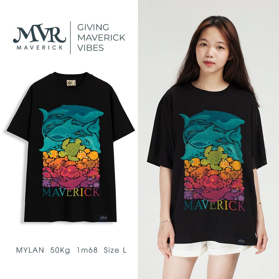 Áo thun nữ nam Cotton thoáng mát thế giới quang dưới nước MVR KK3910
