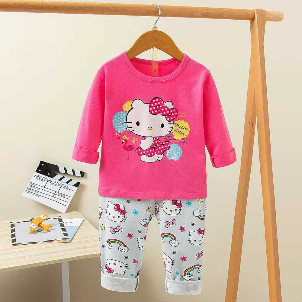 Bộ Quần Áo Thu Đông Dài Tay Cho Bé Gái - Bộ thu đông dài tay bé gái size nhỡ chất cotton mịn ấm áp