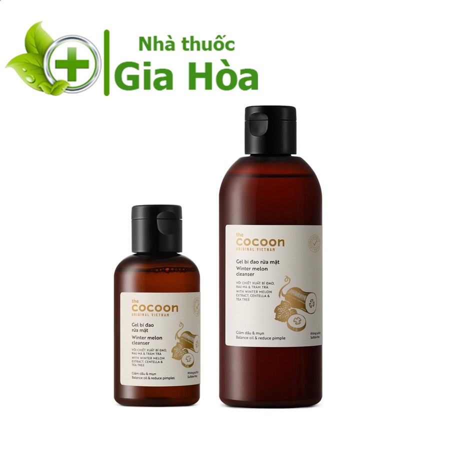 Gel rửa mặt bí đao Cocoon làm sạch bụi bẩn, kiềm dầu, giảm nhờn, ngăn ngừa mụn, da luôn rạng rỡ, căng bóng và mịn màng