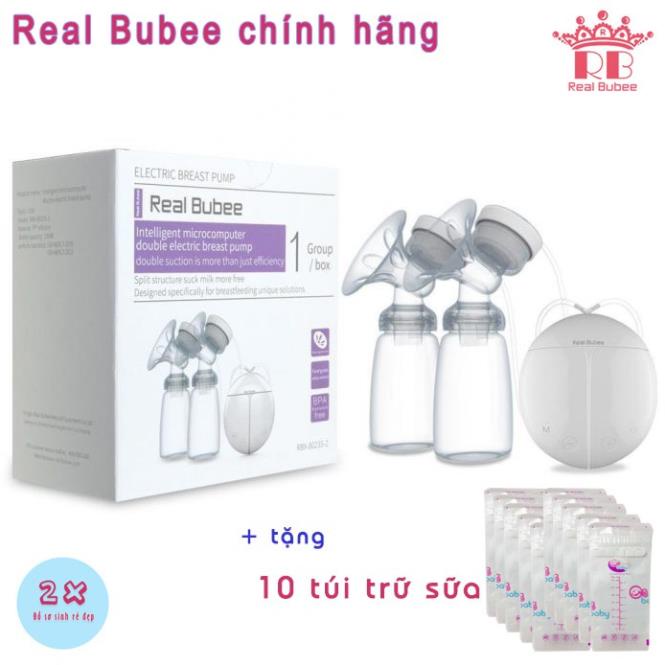 Máy hút sữa điện đôi Real Bubee Hút 2 bên, Có Matxa kích sữa