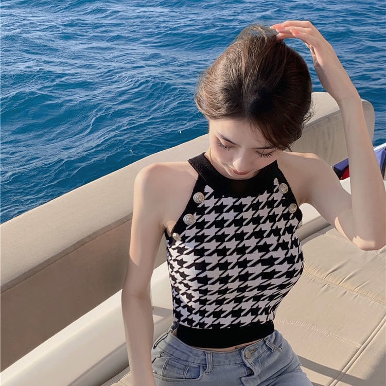 COZOK Áo Len Không Tay Dáng Ôm Gợi Cảm Thời Trang Cho Nữ