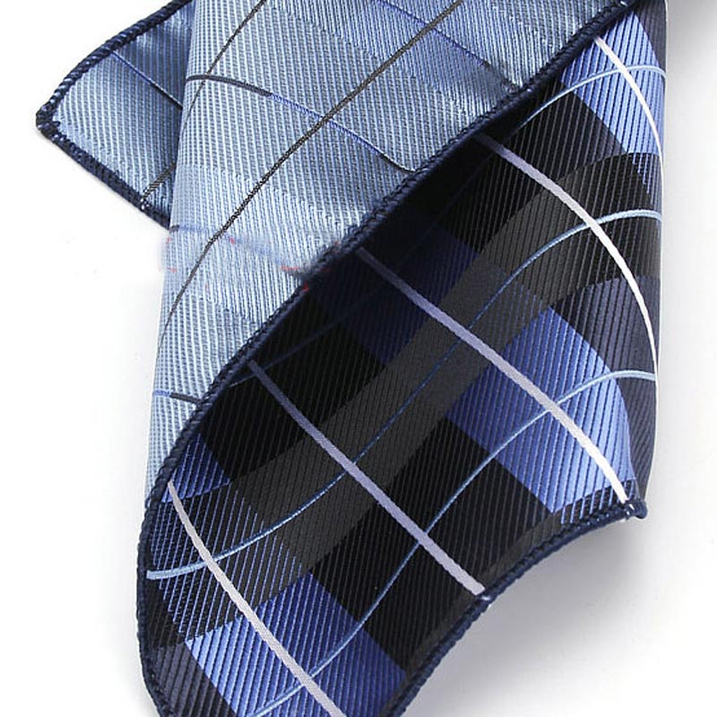 Khăn Tay Vuông 22 * 22CM Họa Tiết Sọc Caro / Ca Rô Phong Cách Doanh Nhân Cho Nam