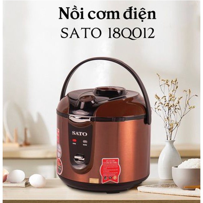 Nồi cơm điện, Nồi cơm điện tử SATO 18Q011 1.8L đa chức năng Nấu cơm, cháo, làm bánh, hầm, ủ ấm Bảo hành 12 tháng.