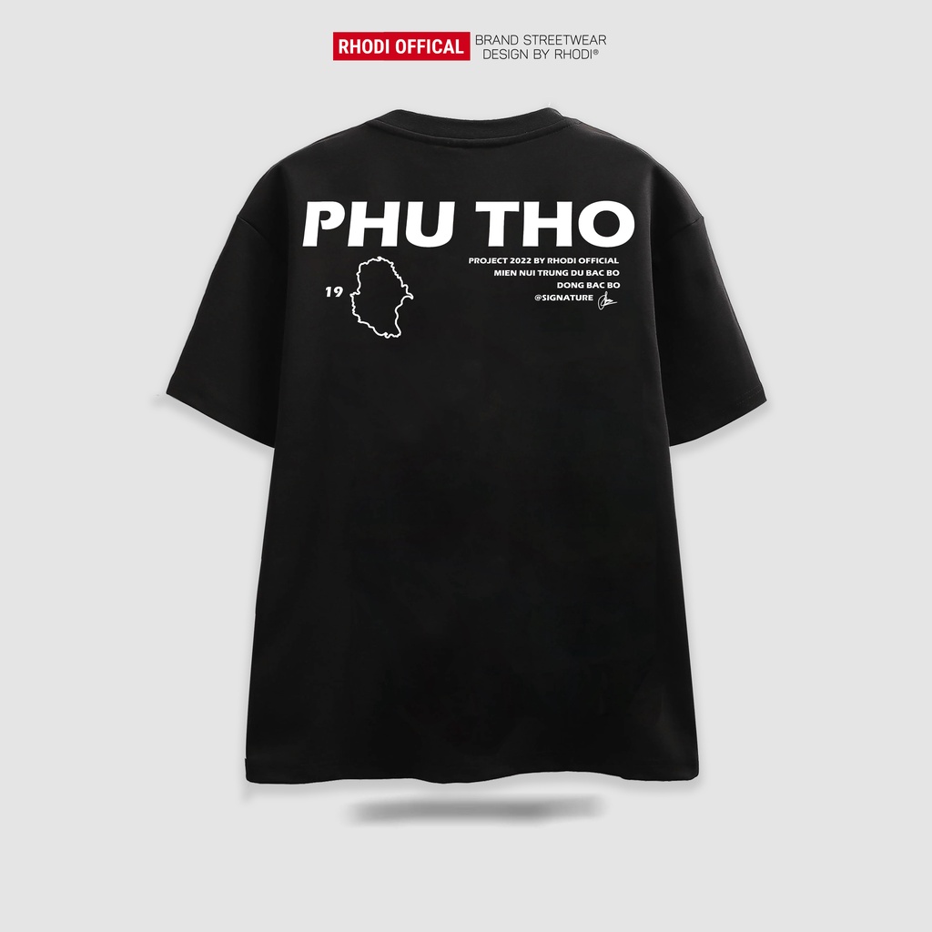 Áo thun local brand RHODI phông cổ tròn tay lỡ unisex nam nữ thế hệ genz Text Phú Thọ