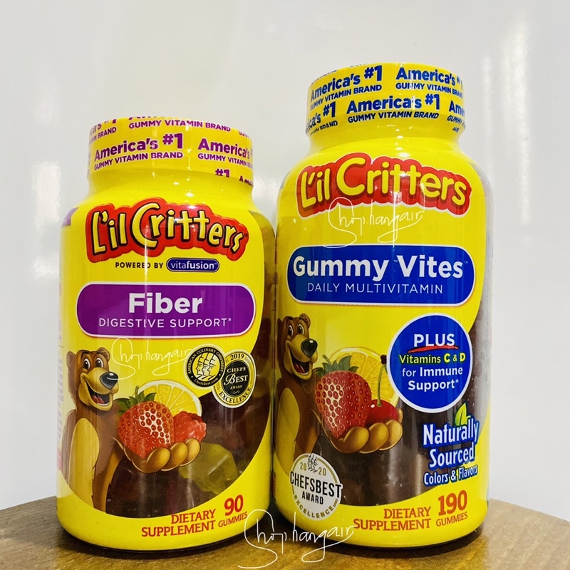Kẹo dẻo gấu bổ sung chất xơ L’il Critter Fiber Digestive 90 gummies cho bé táo bón, lười ăn rau, tiêu hoá kém