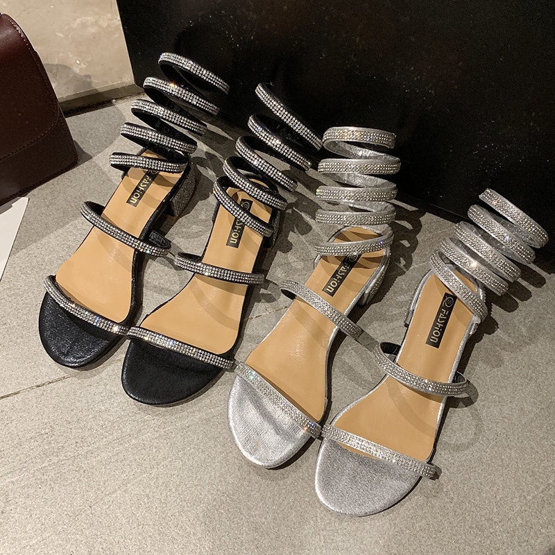 Gladiators Sandals, Giày Cao Gót Thời Trang Sáng Bóng Nữ
