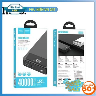 Pin Sạc Dự Phòng Hoco DB119 Dung Lượng Khủng 40000mAh Sạc Nhanh 2 Cổng USB 5V/2A Max Tích Hợp Đèn Pin, Màn Hình LCD