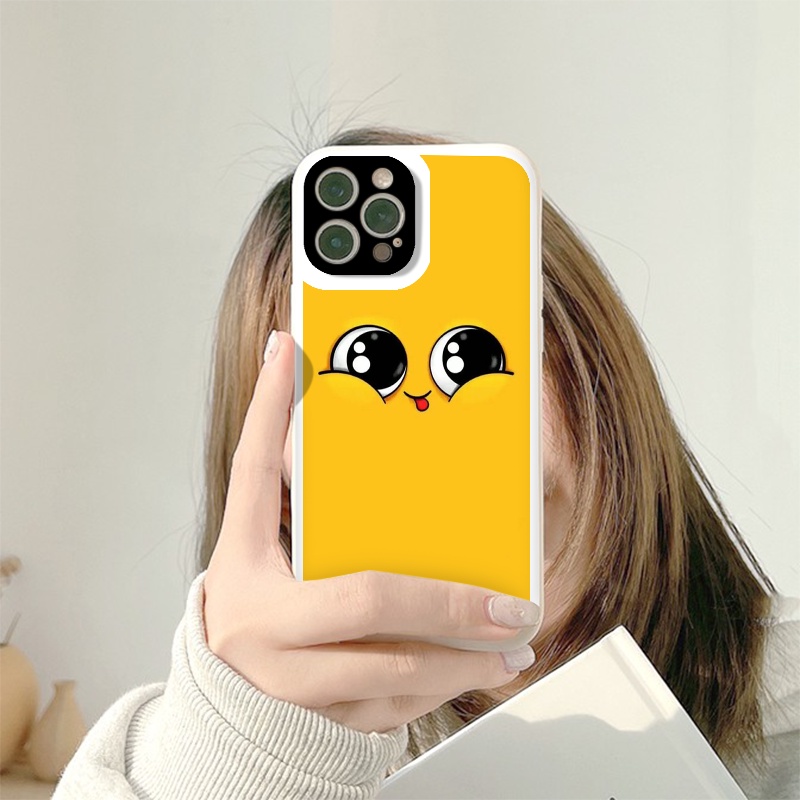 Ốp iphone - Ốp lưng iphone cạnh vuông viền camera Đôi mắt biểu cảm dành cho ip 6 đến 14promax - ng098