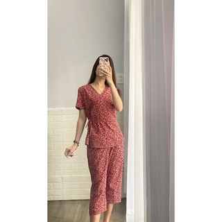 SET BỘ ÁO ĐẮP CHÉO QUẦN LỬNG