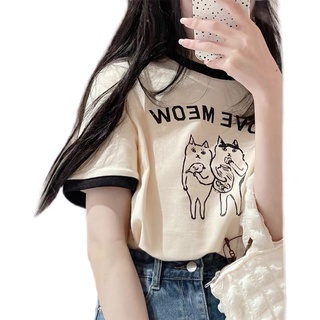 𝗺𝗶𝗲 𝘀𝘁𝘂𝗱𝗶𝗼 - Áo thun viền đen Love Moew
