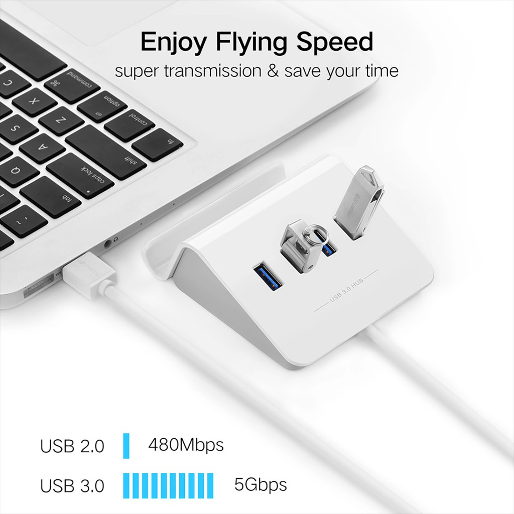 HUB c2hia cổng USB 3.0 qua 4 cổng USB 3.0 có hỗ trợ OTG CAO CẤP l UGREEN 20280