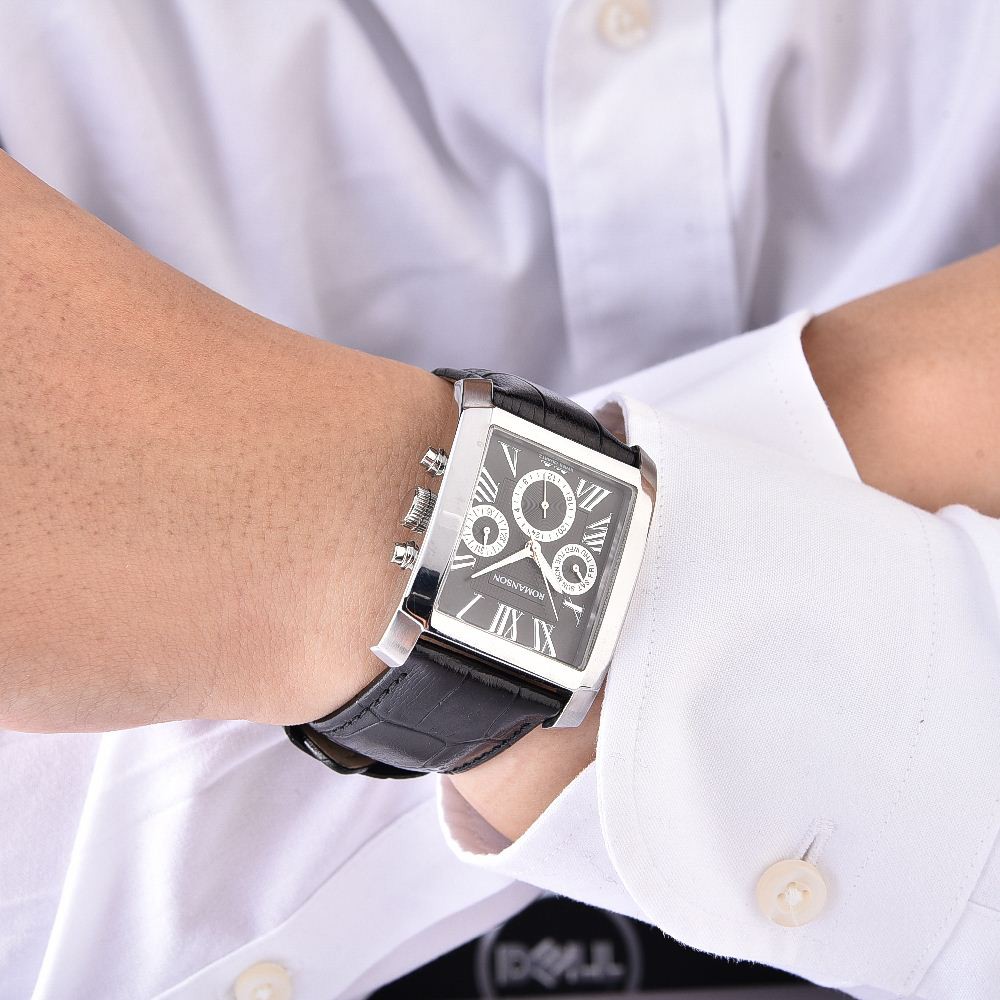 Đồng hồ nam Romanson Man Watch TL0342BMWBK dây thép kiểu dáng thể thao sport, chống nước, máy Thụy Sĩ cao cấp chính hãng