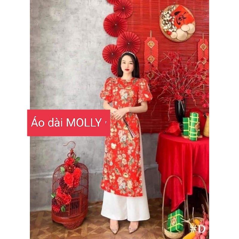 Sale_Áo dài gấm xốp tăm in hoa_có bigsize