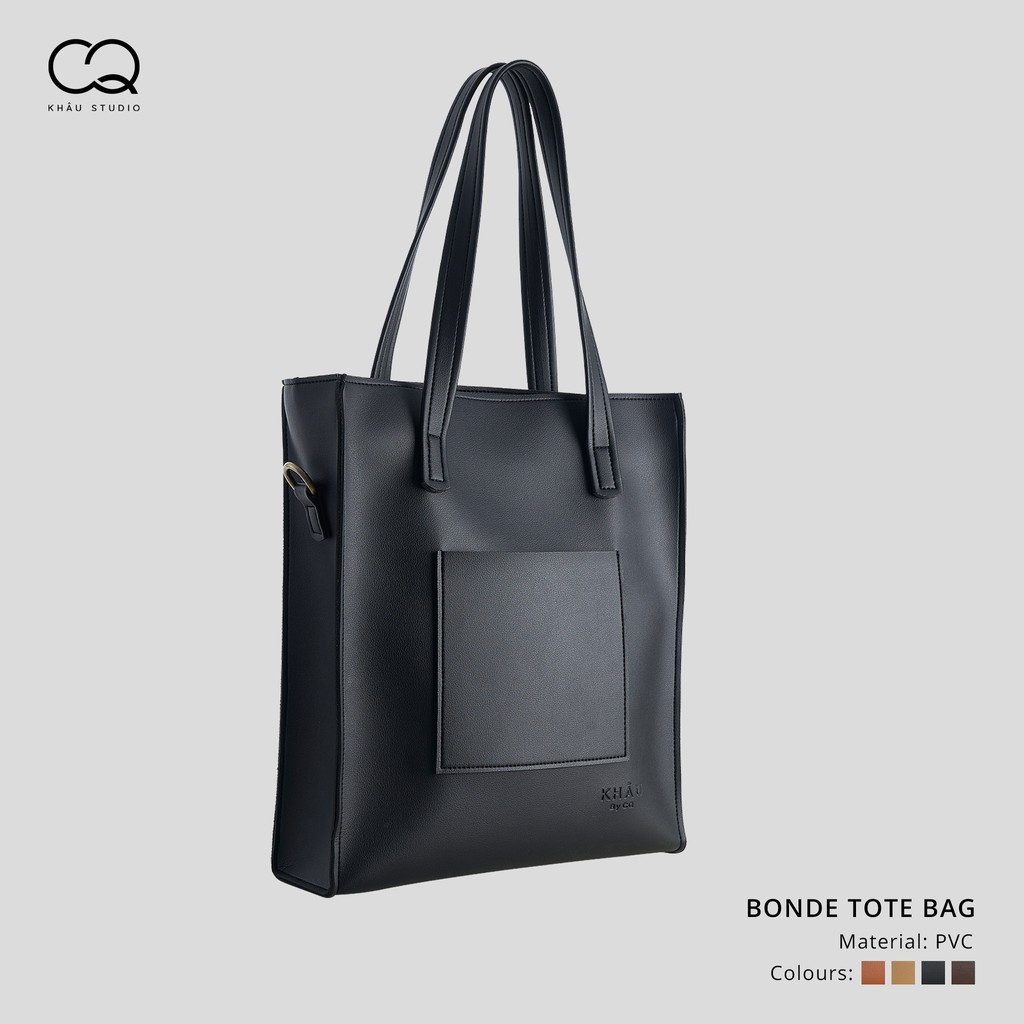 Túi Tote da KHÂU BY CQ đeo chéo Bonde đựng vừa A4, Laptop