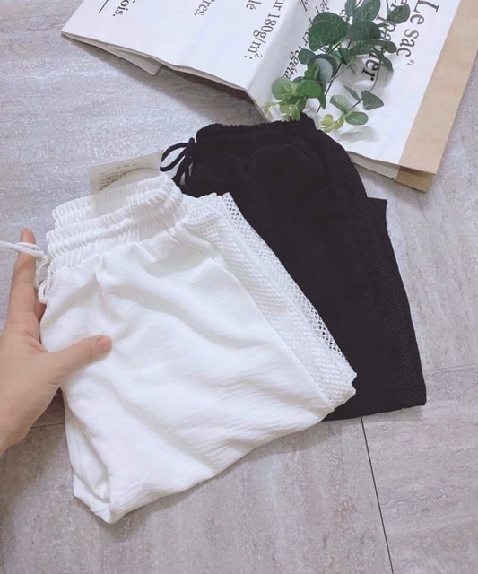Quần ngố đùi pha lưới siêu hót( có sẵn)