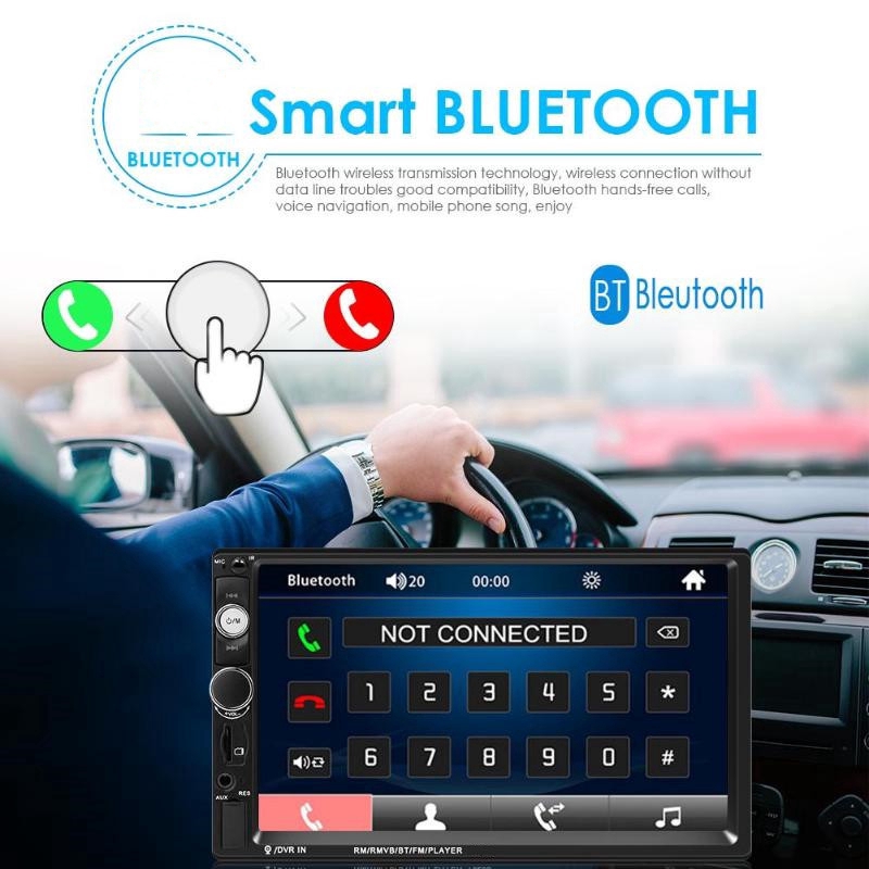Bộ Dàn Âm Thanh 7010b 2 Din Bluetooth 7 Hd Cảm Ứng Mp5 Usb+Camera Sau Cho Xe Hơi