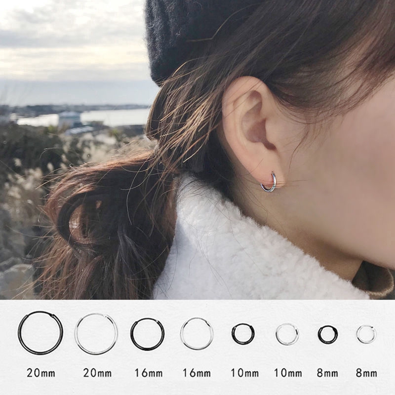 Khuyên Tai Tròn Thiết Kế Đơn Giản Cá Tính