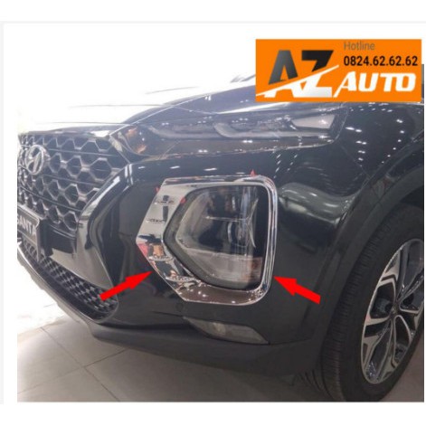 Ốp Viền Đèn Gầm trước, sau xe Hyundai Santafe 2019- 2022 mạ crom cao cấp