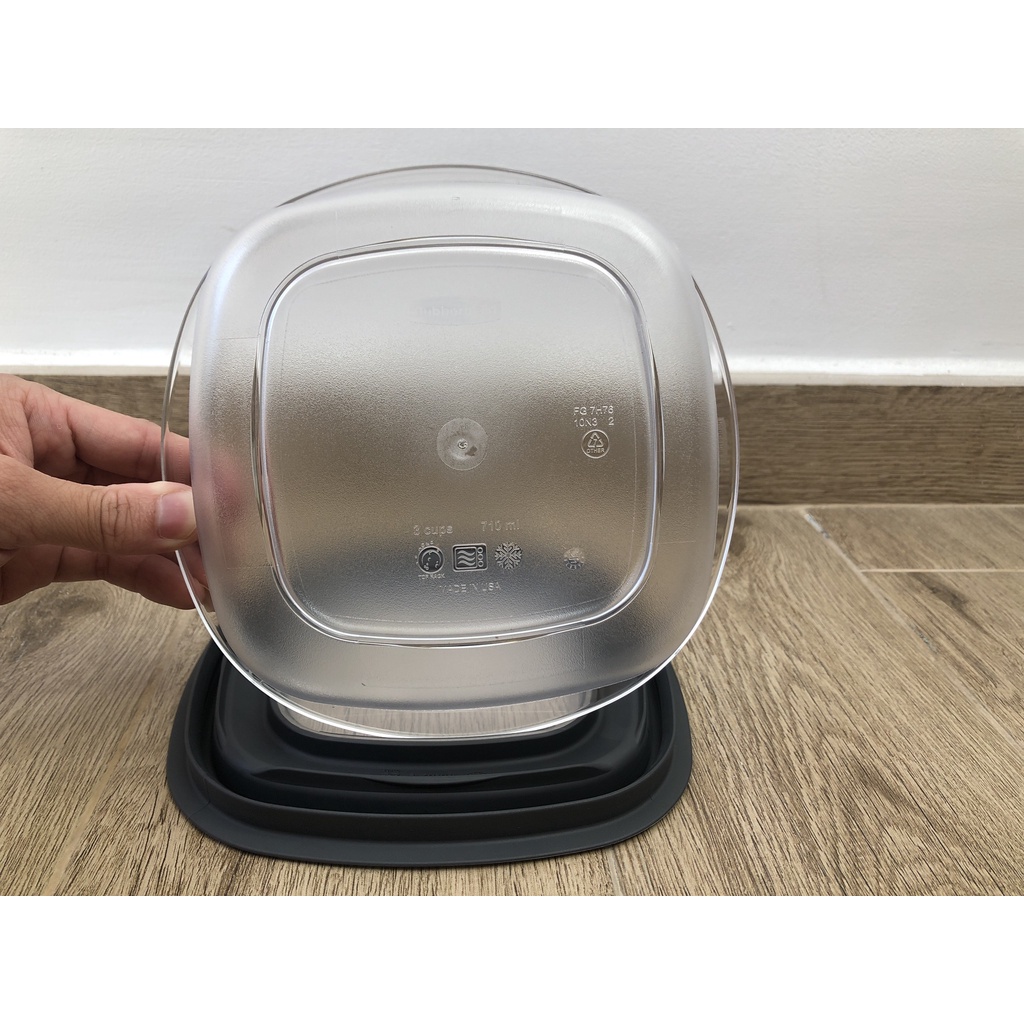 LẺ SIZE LỚN HỘP ĐỰNG THỰC PHẨM NHỰA TRITAN CHỊU NHIỆT NẮP ĐEN RUBBERMAID USA