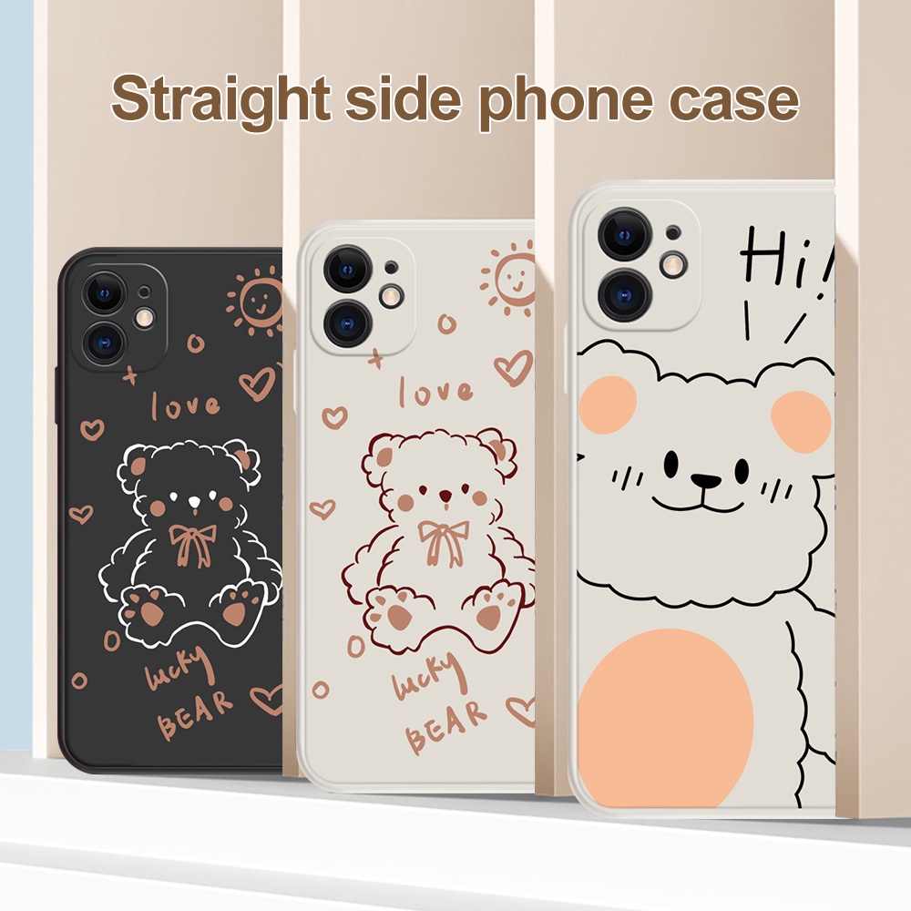 Ốp Điện Thoại Mềm In Hình Gấu Dễ Thương Cho iPhone 11 13 12 Pro MAX 6 6s 7 8 Plus Mini X XS MAX XR 5 4 5S 4S