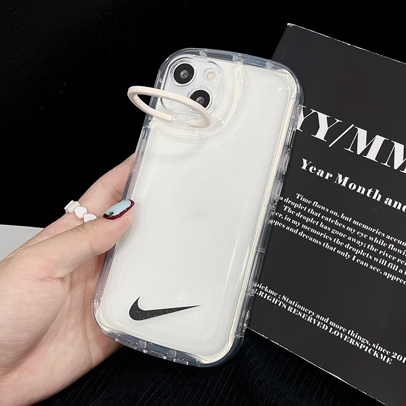 Ốp Điện Thoại Mềm Trong Suốt Chống Sốc In Logo Nike Sang Trọng Có Giá Đỡ Cho iPhone 14 13 12 11 Pro Max 12Pro 13Pro 14Plus