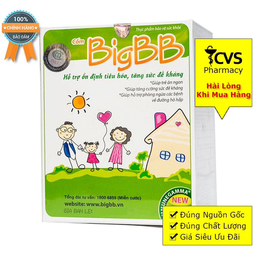 Cốm Big BB Xanh - Giúp Trẻ Ăn Ngon Giảm Tái Phát Viêm Đường hô hấp Bigbb