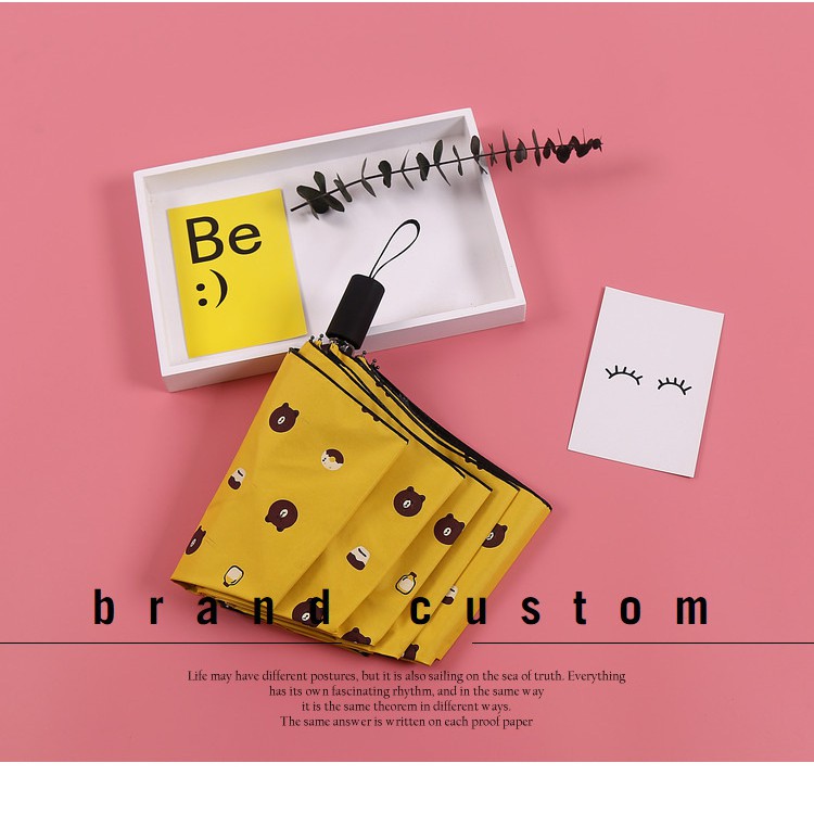 Ô gấu line dù gấu line dù che mưa nắng thiết kế thông minh in hình dễ thương cute