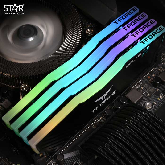 Ram DDR4 TeamGroup 16G/3200 TForce Delta RGB (1x 16GB) (TF3D416G3200HC16C01) (Đen)