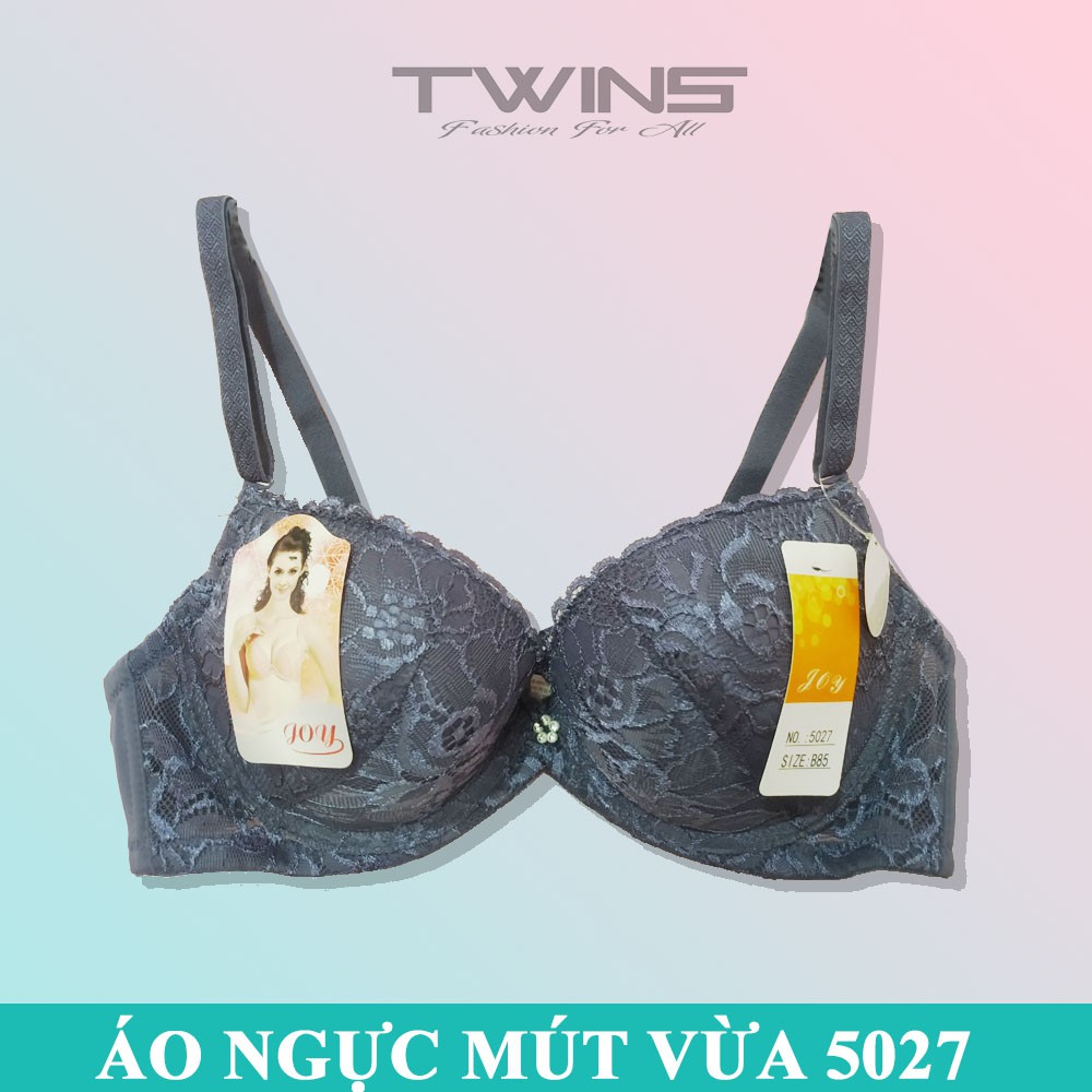 Áo ngực nữ ren nâng ngực tạo khe Joy 5027 có gọng mút vừa cúp xéo mềm mại thoải mái mặc áo dài size 34-36-38