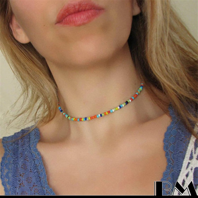 Vòng Cổ Choker Đính Hạt Màu Kẹo Thủ Công Phong Cách Bohemian Thời Trang Cho Nữ
