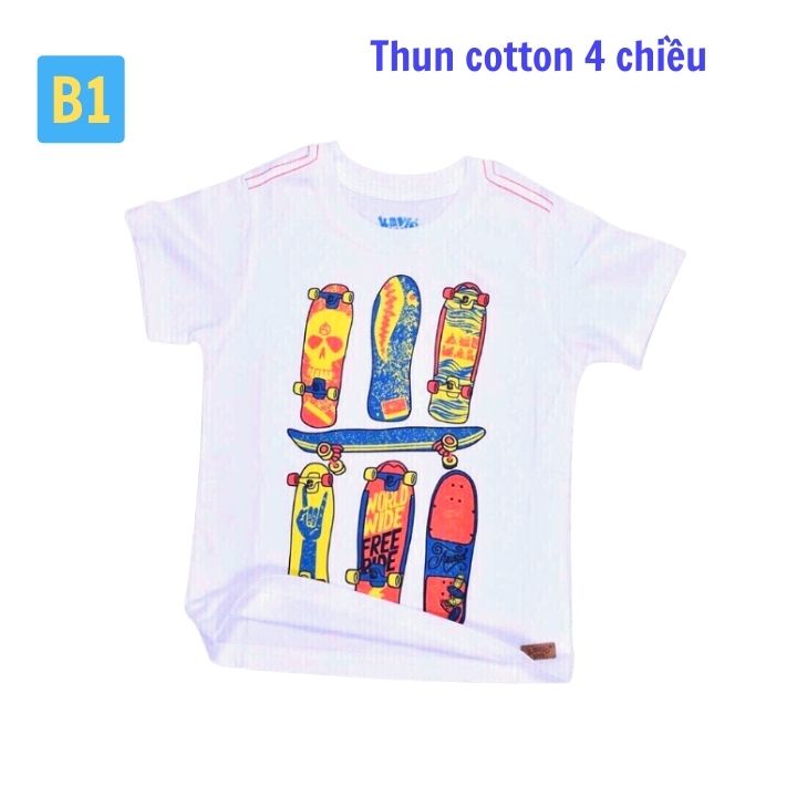 Áo thun bé trai siêu nhân từ 13-48kg  - Áo thun trơn- Thun cotton thấm hút mồ hôi -Tomchuakids.