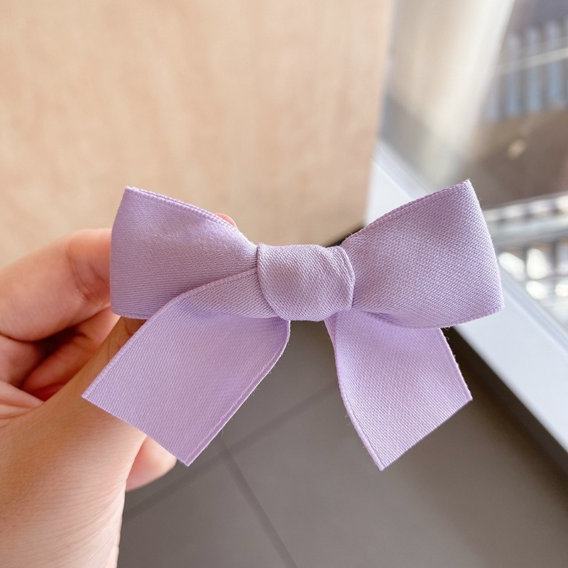 Kẹp tóc nơ vải satin xinh xắn phong cách Hàn Quốc
