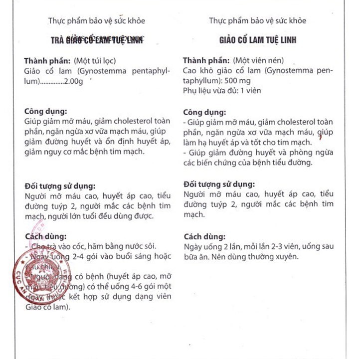 Viên Uống Giảo Cổ Lam Tuệ Linh - Giúp Ổn Định Huyết Áp - cvspharmacy