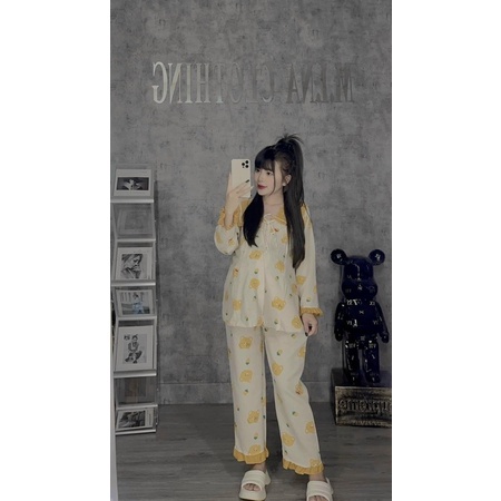 Bộ pijama mặc bầu và sau sinh, Bộ mặc nhà cho bà bầu và sau sinh áo dài quần dài