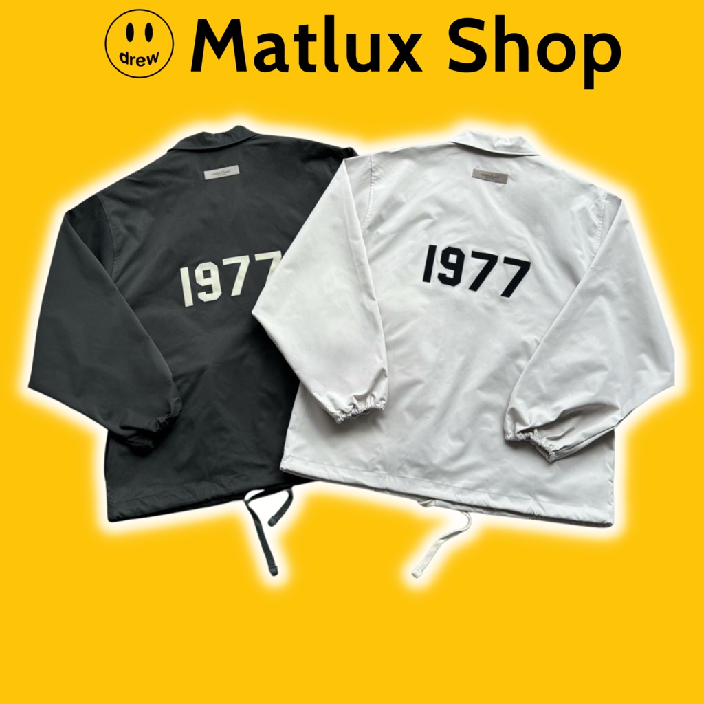 Áo jacket FEAR OF GOD FOG ESSENTIALS SS22 1977 chất liệu vải dù cao cấp, Áo khoác gió 2 lớp 1977 log