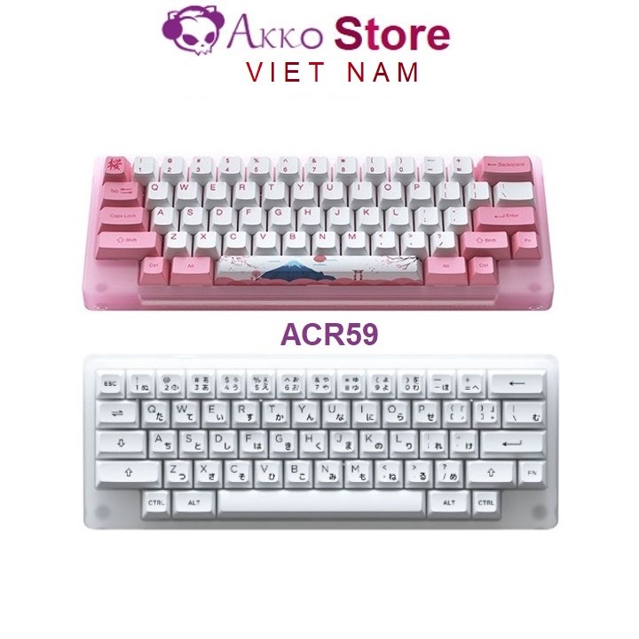 Bàn phím cơ AKKO ACR59 White / Pink (Hotswap / RGB / AKKO cs switch Jelly White / Pink)