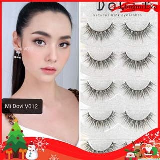 [ Rẻ Vô Địch] Mi giả Dovi 6D Tự Nhiên Trang Điểm Cô Dâu, Khách Tiệc Có Sẵn Độ Cong 5 Cặp/ Hộp