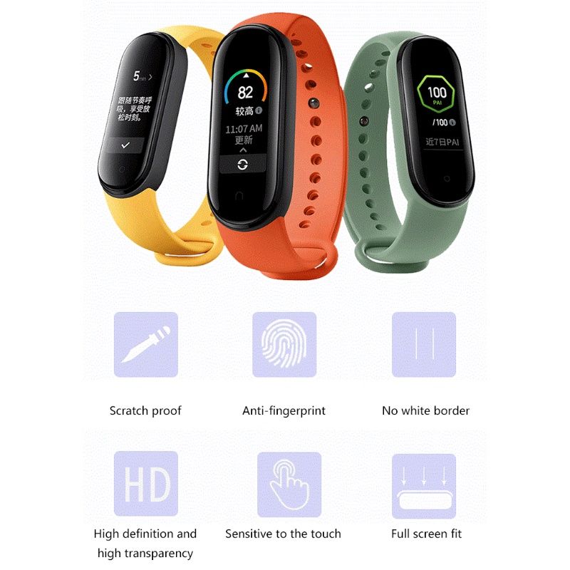 Miếng Dán TPU Bảo Vệ Màn Hình Chống Nước Cho Mi Band 6 5 4