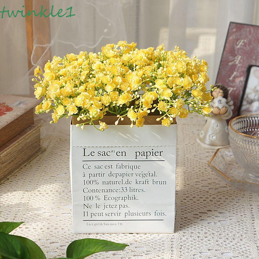 Bó 40 Bông Hoa Babysbreath Nhân Tạo Lấp Lánh Dùng Trang Trí Bàn Làm Việc / Văn Phòng / Ngoài Trời