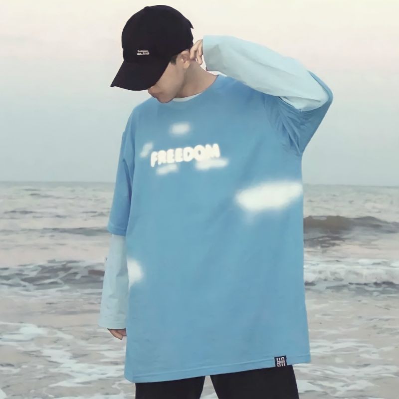 Áo thun cotton hình đám mây HOT nhất Freesize 68kg