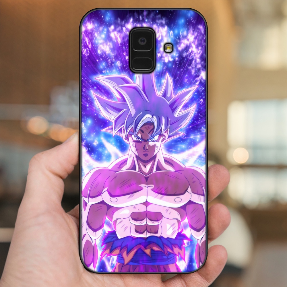 Ốp lưng Samsung A5 2018, A6 2018, A8 2018, J6 2018, A8 Plus viền đen in hình Goku Dragon Ball
